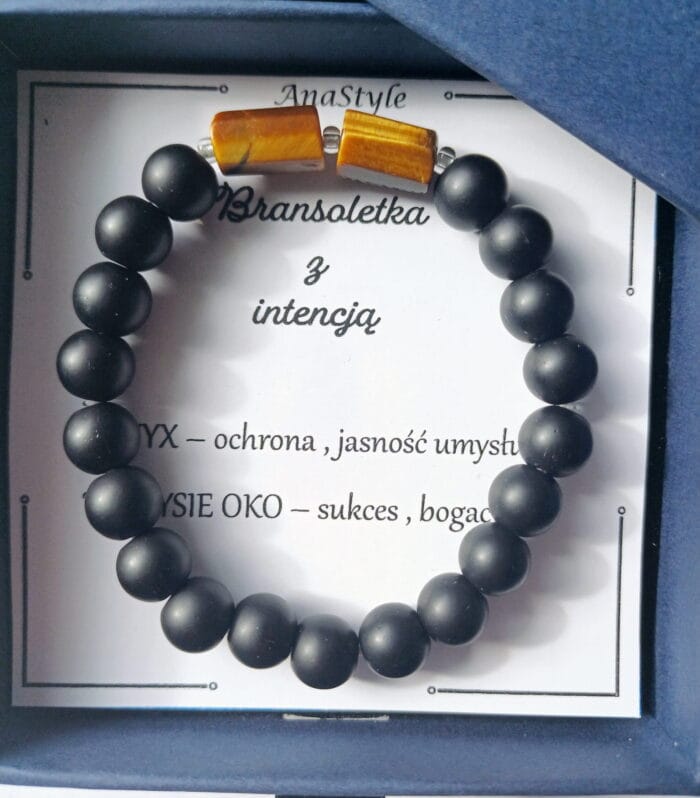 Bransoletka Tygrysie oko z Onyksem