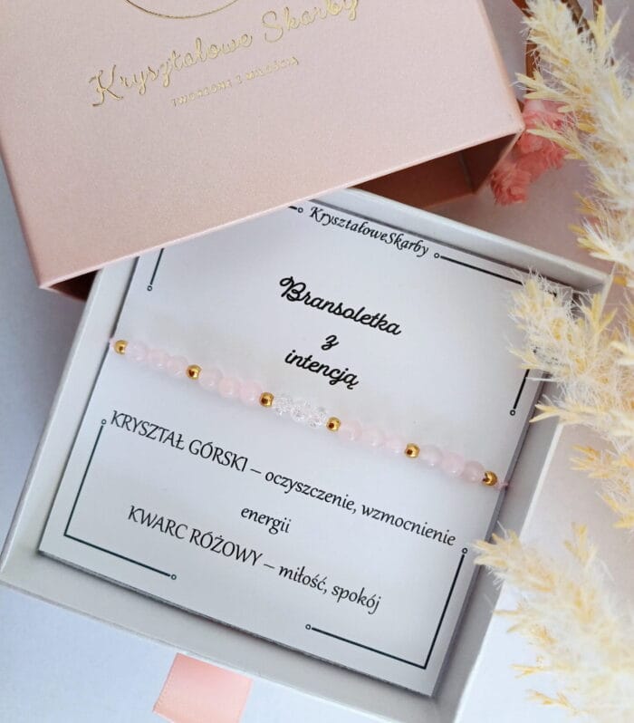 Kwarc różowy & kryształ górski