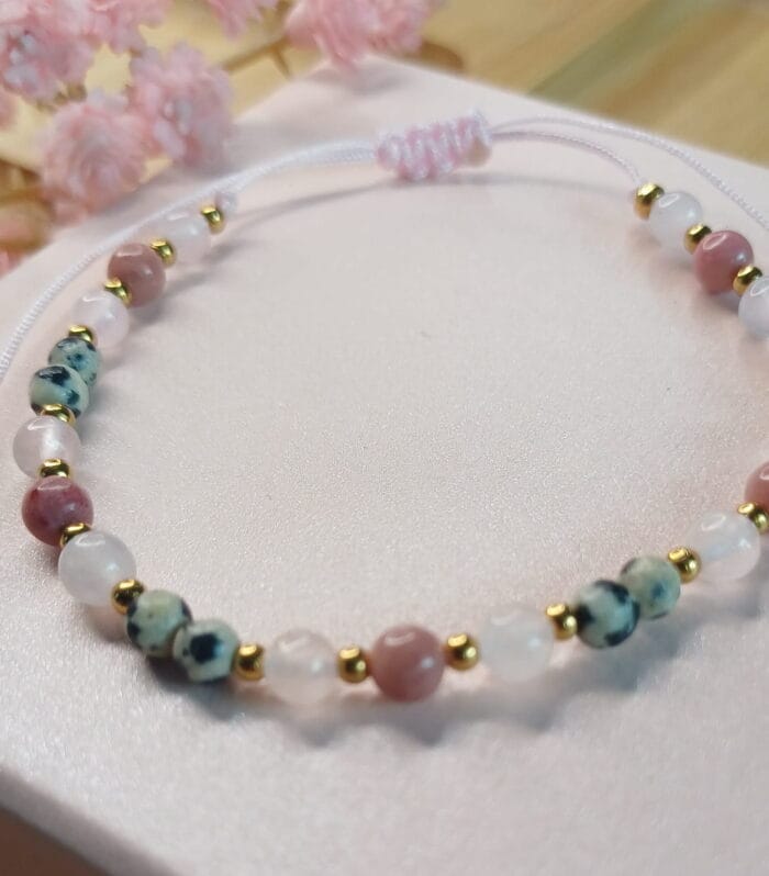 Jaspis dalmatyńczyk,.Kwarc różowy & rodochrozyt