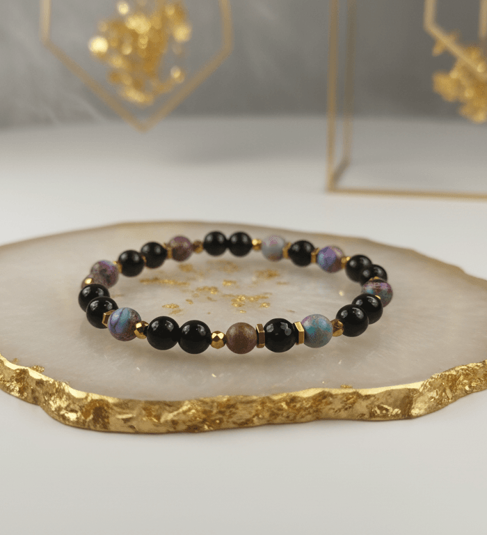 Bransoletka Onyx, Turmalin & Jaspis Cesarski